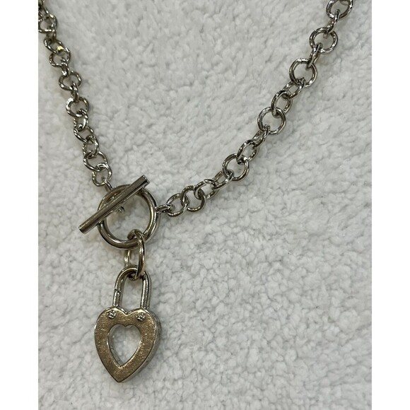 Fashion Pendant and Necklace Heart Shape Lock Designer Style Romance Feminine - Picture 3 of 8
